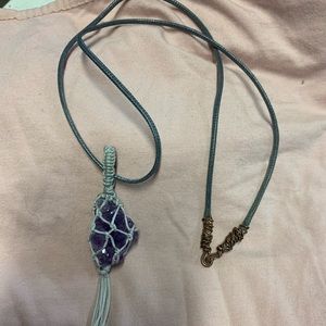 Raw amethyst necklace
